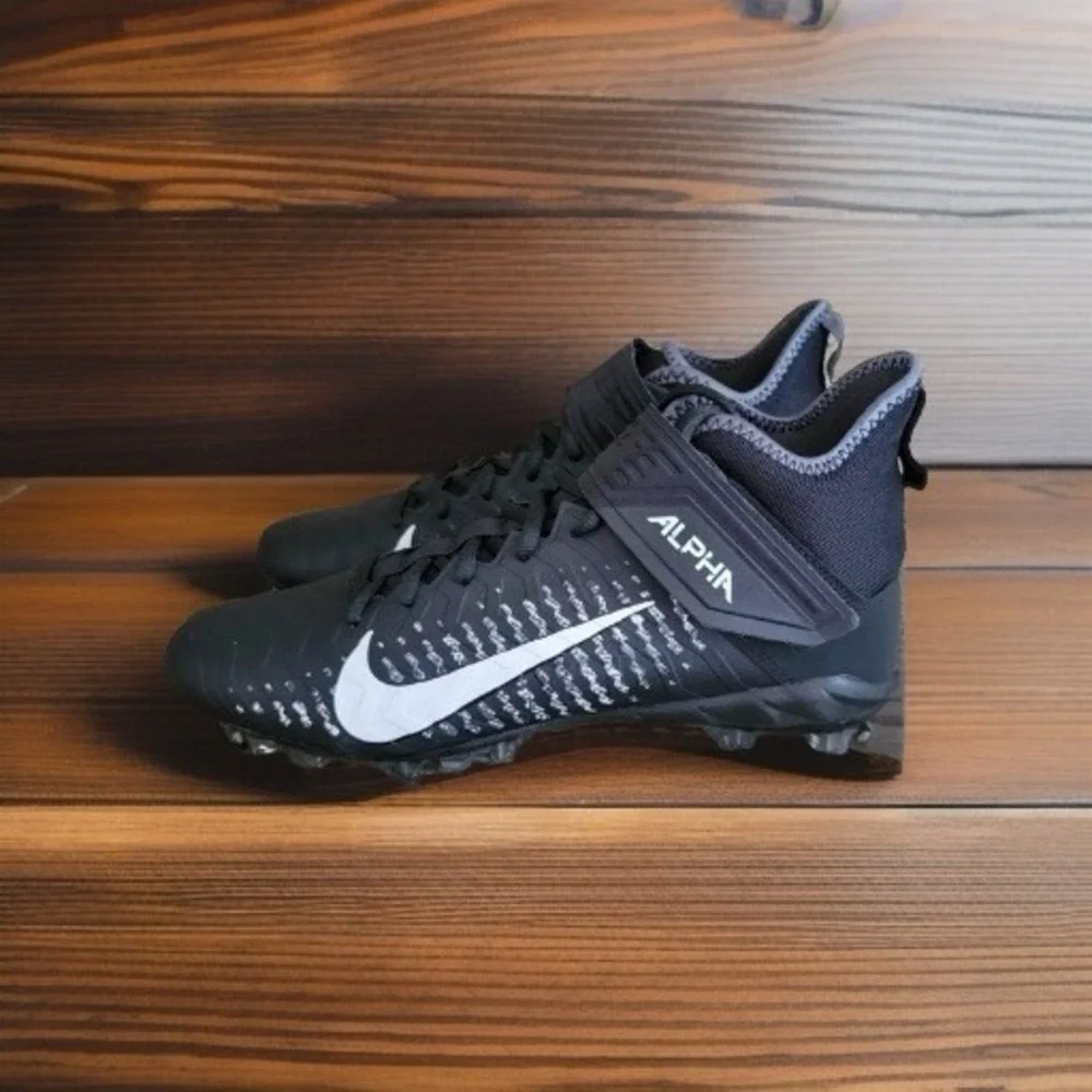 Mens 11 - Nike Alpha Menace Pro 2 Mid Football Cleats Black White